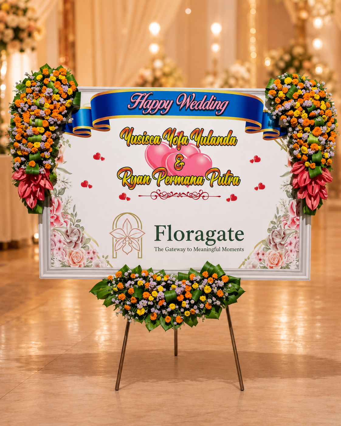 Foto Bunga Papan Wedding - Paket 700 Floragate Malang